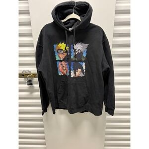 Vintage OG 2007 Naruto Shippuden Anime Black Hoodie Sweatshirt Size XL Mens